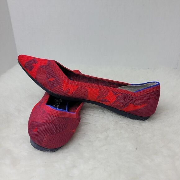 Rothy’s Red Camo the point ballet Flat Shoes Size 7.5 - Picture 6 of 10